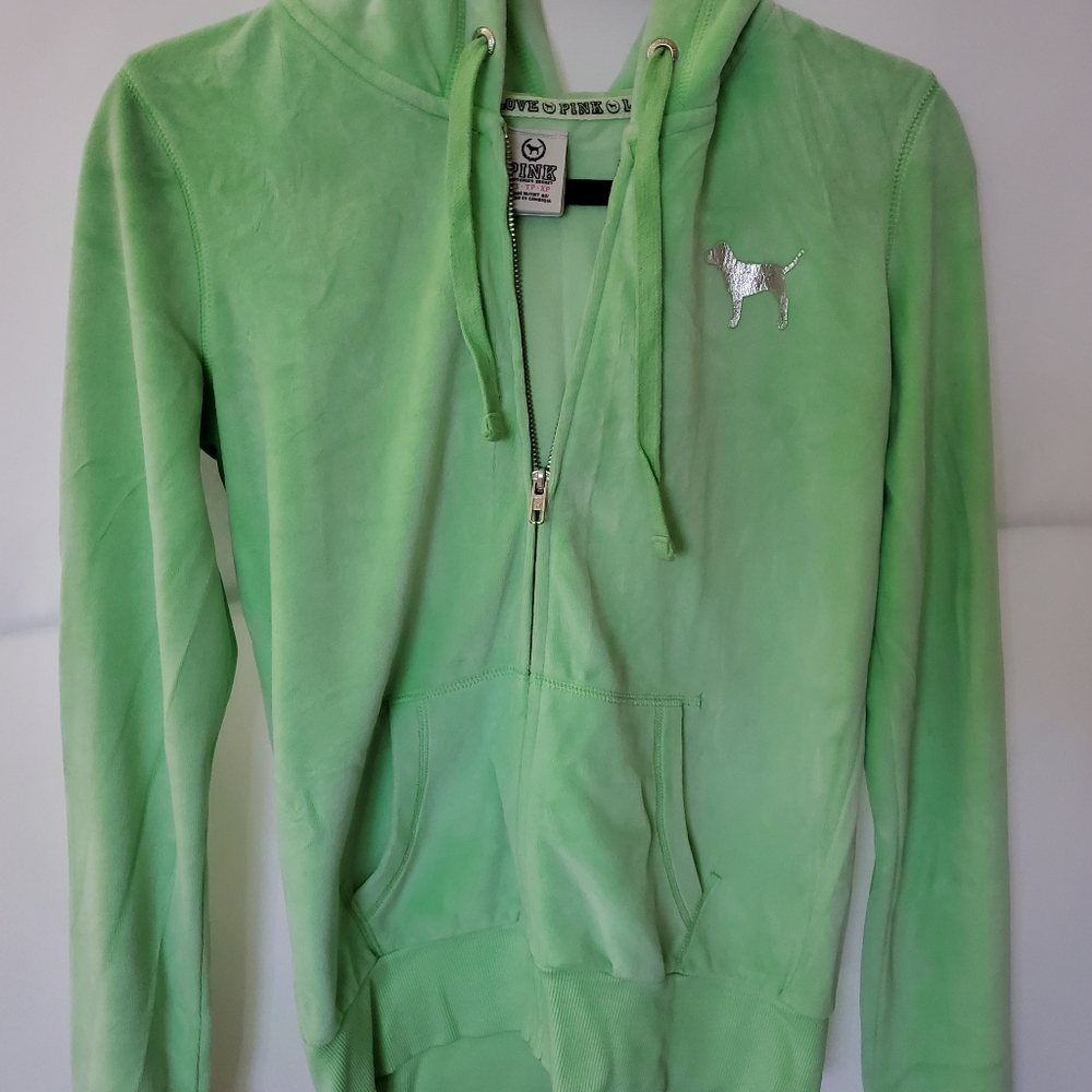 PINK XS Sweatshirt Lime Green - Picture 2 of 10